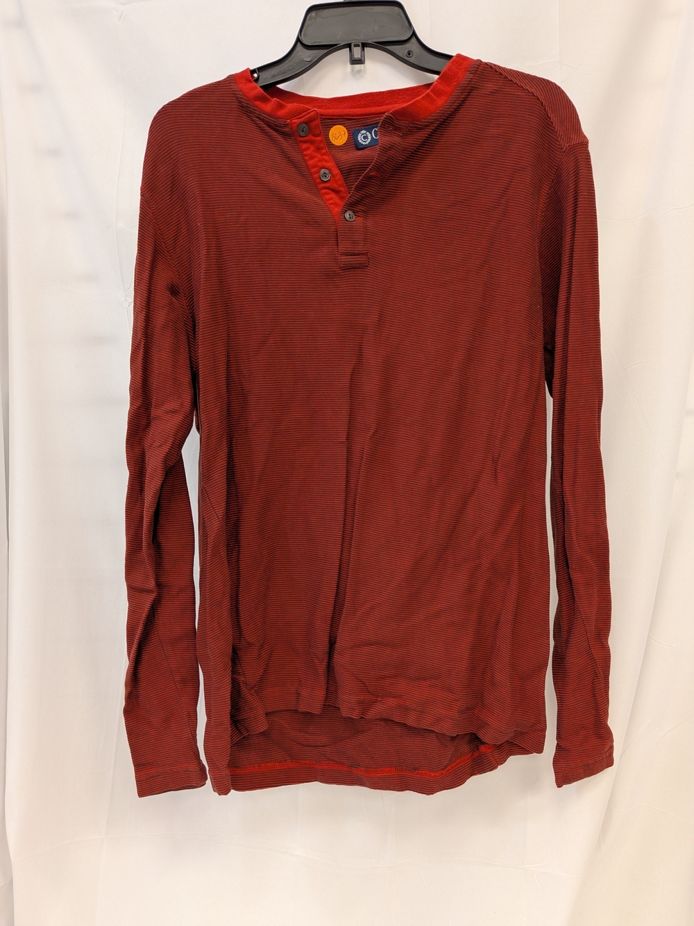 Chaps Men's Long-Sleeve Henley in Deep Red